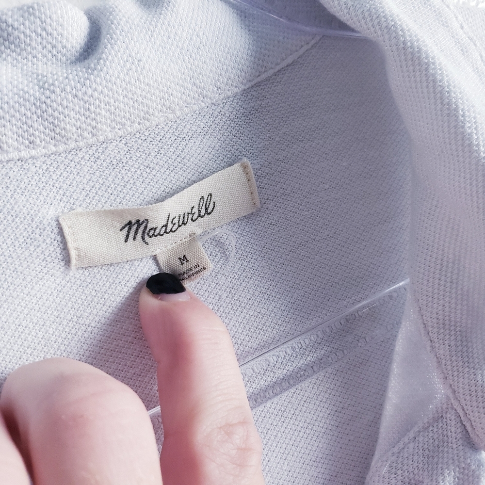 Madewell Textured Cropped Button Down Blouse Top - Picture 7 of 7